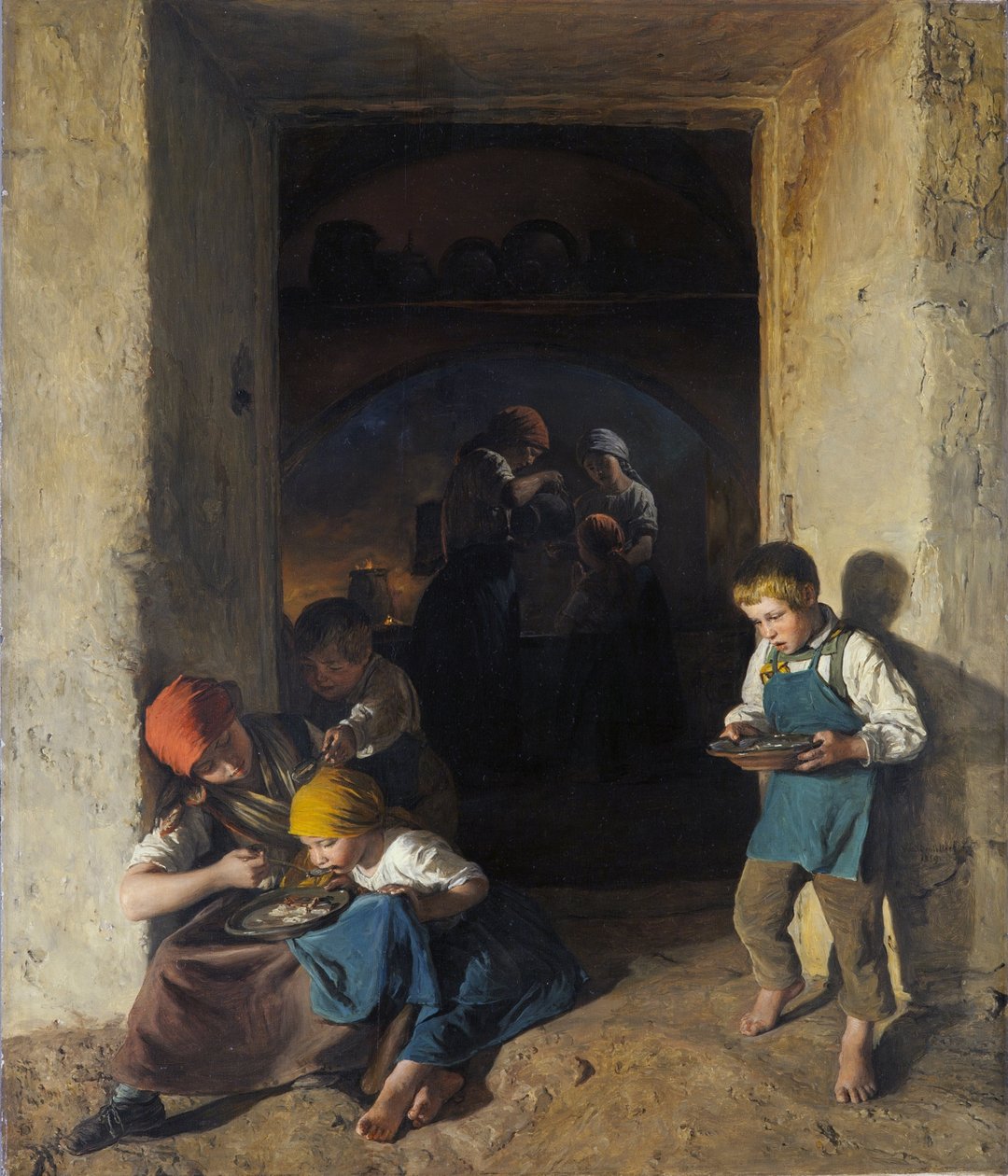 Enfants recevant leur petit-déjeuner - Ferdinand Georg Waldmuller