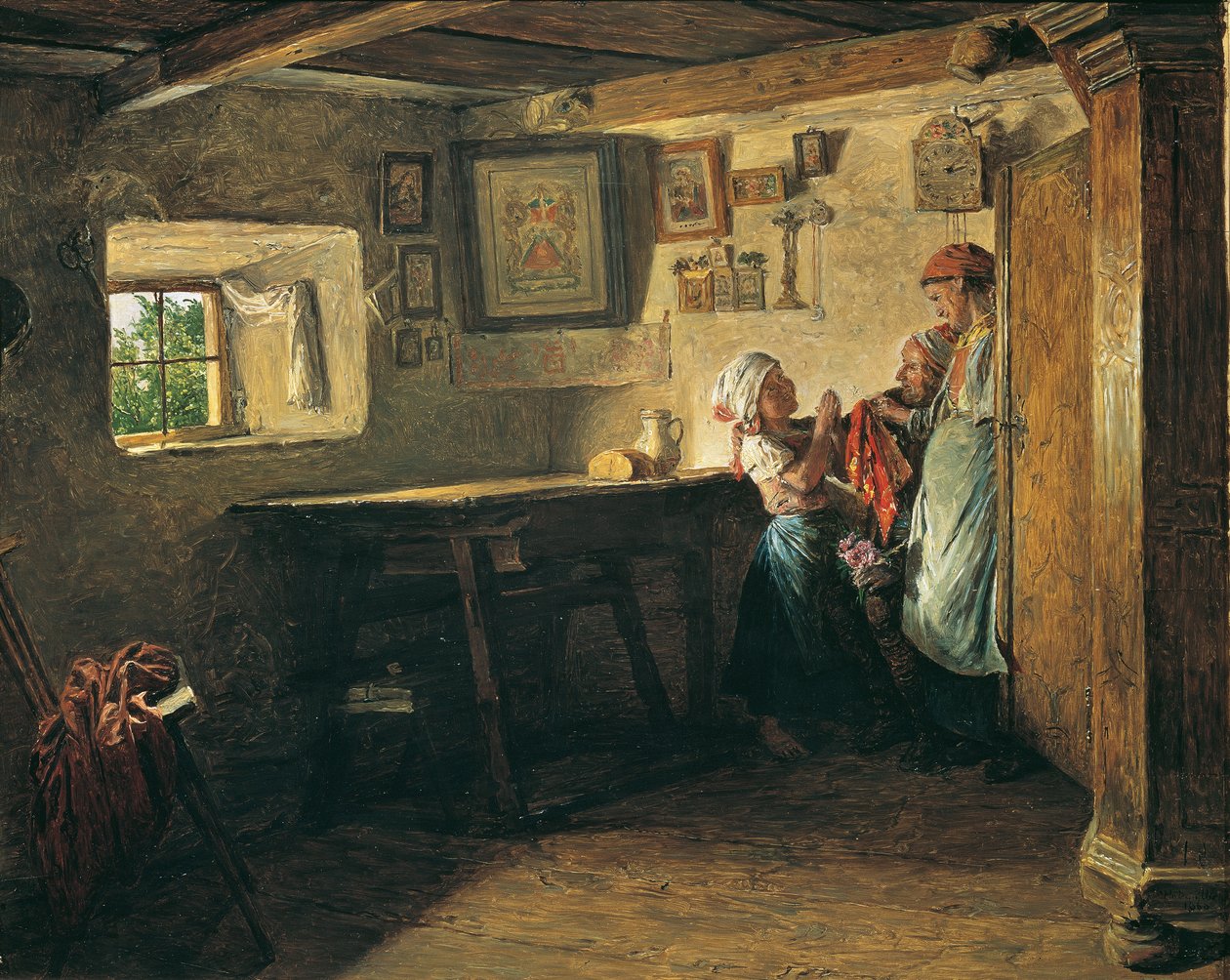 Le vieux coffre - Ferdinand Georg Waldmuller