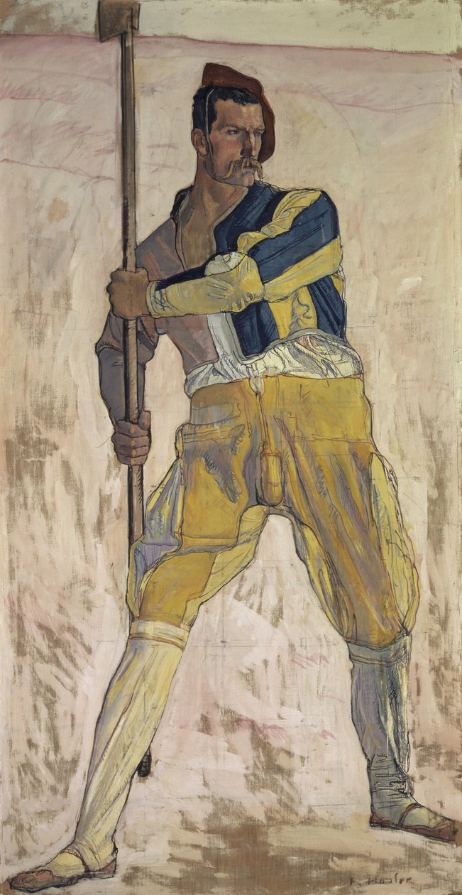 Guerrier avec hallebarde, vers 1898 - Ferdinand Hodler
