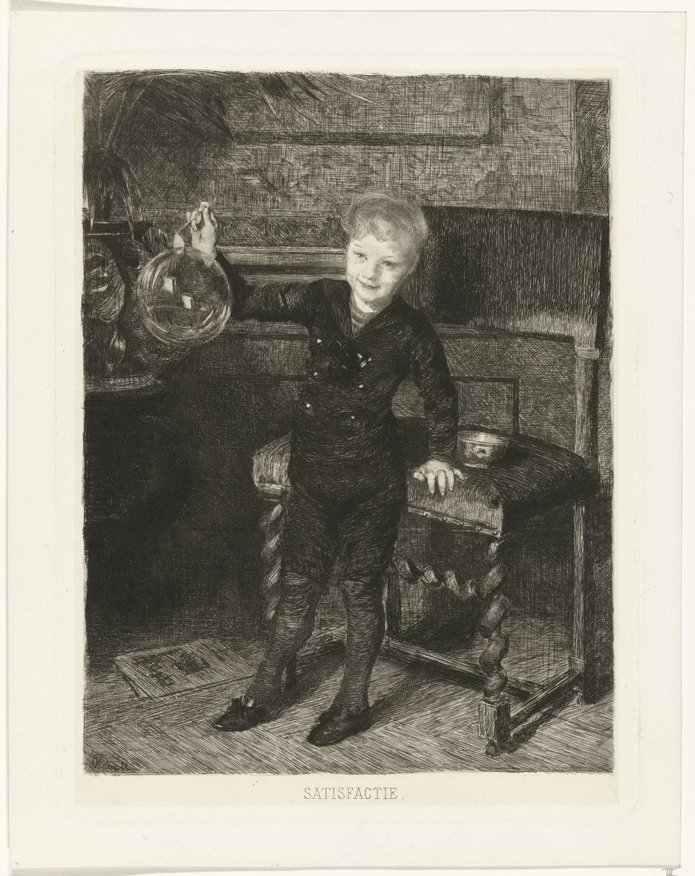 Garçon soufflant des bulles - Ferdinand Oldewelt