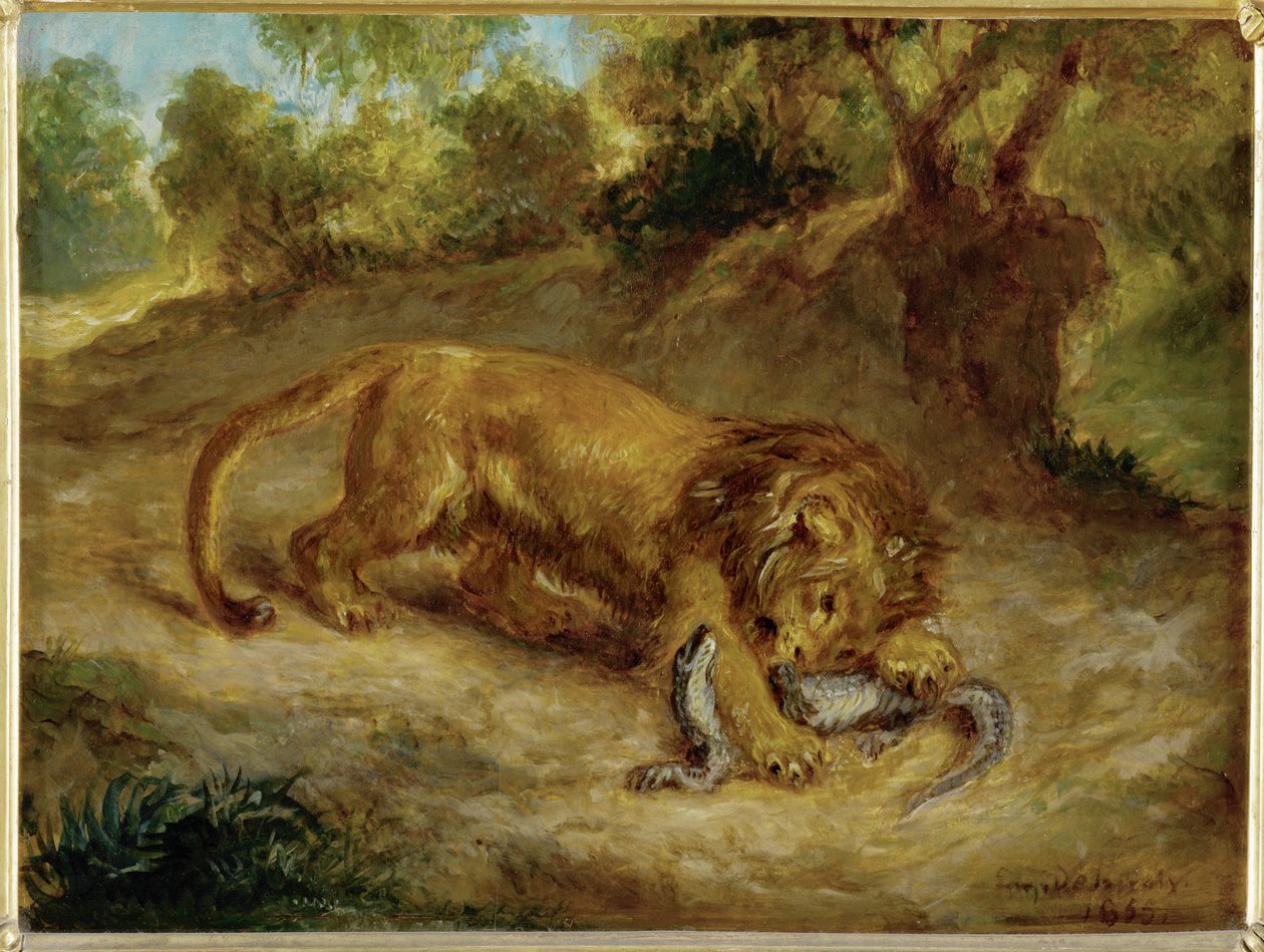 Lion et caïman ... - Ferdinand Victor Eugene Delacroix
