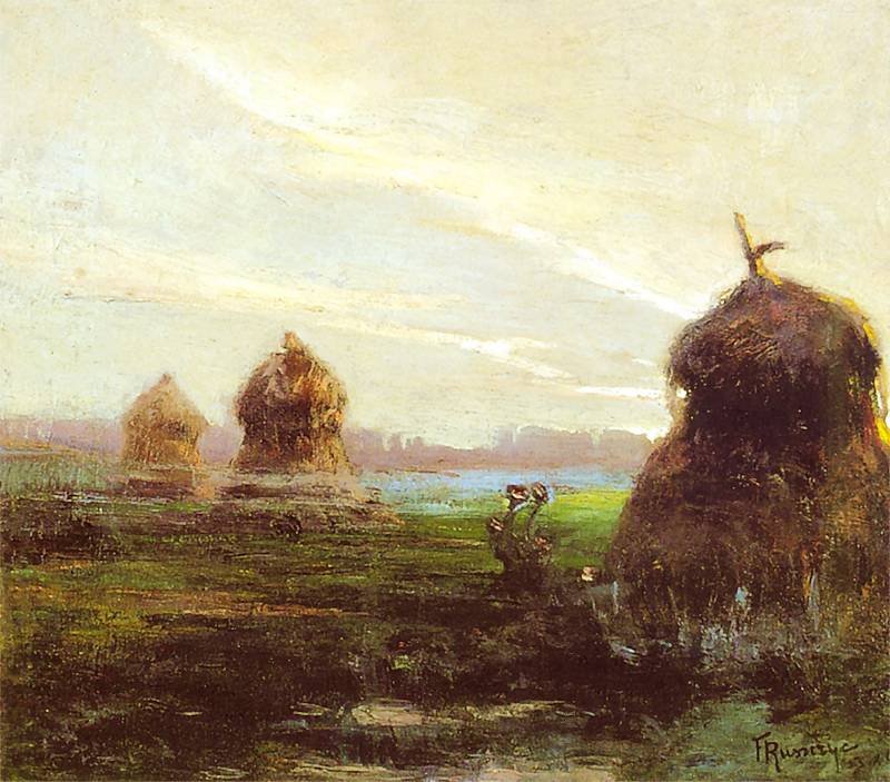 Paysage avec des meules de foin - Ferdynand Ruszczyc