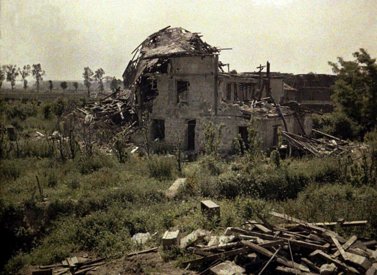 Le bâtiment de la ferme Boevre en ruines, Soissons, Aisne, France, 1917 - Fernand Cuville