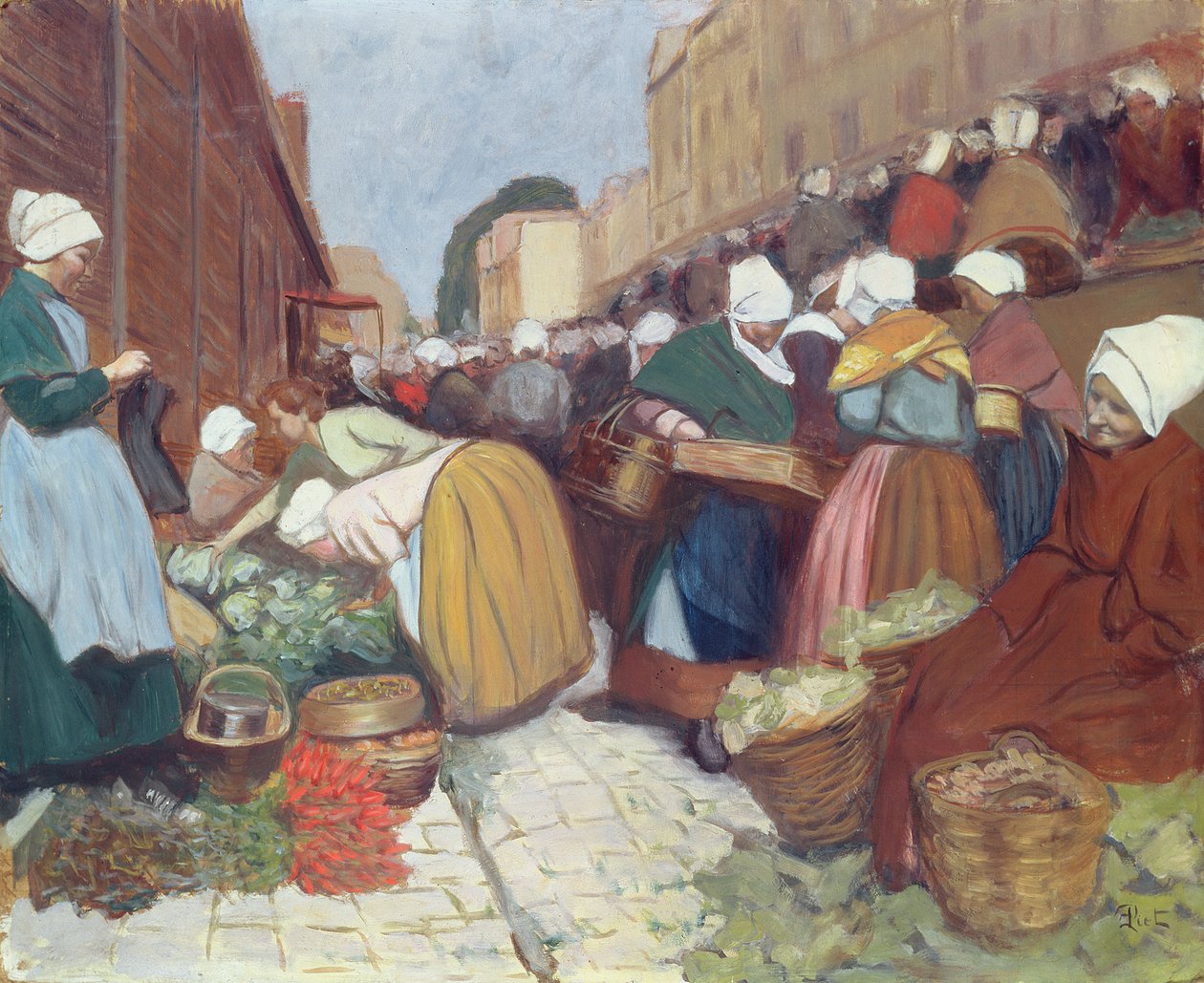 Marché à Brest, vers 1899 - Fernand Piet