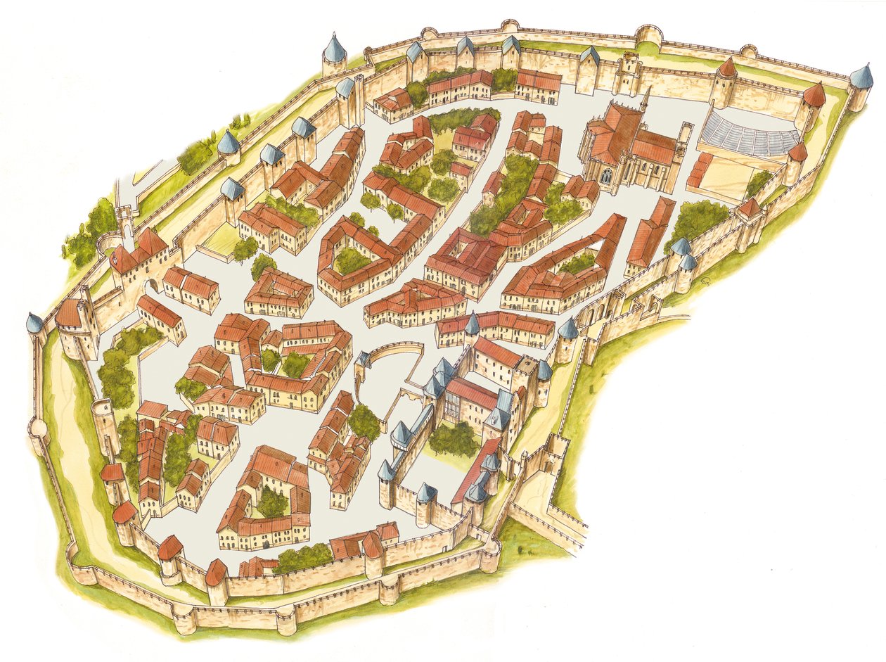 Carcassonne, France. Vue aérienne - Fernando Aznar Cenamor