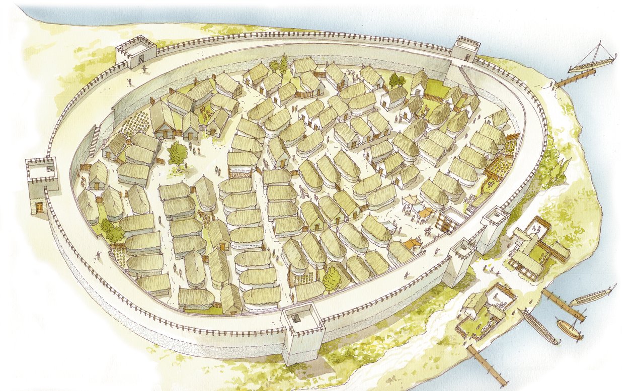 Grèce. Polis (ville) 8e siècle. Reconstruction - Fernando Aznar Cenamor