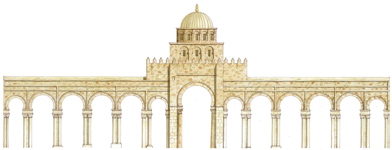 Mosquée de Uqba. Kairouan, Tunisie. Façade principale - Fernando Aznar Cenamor