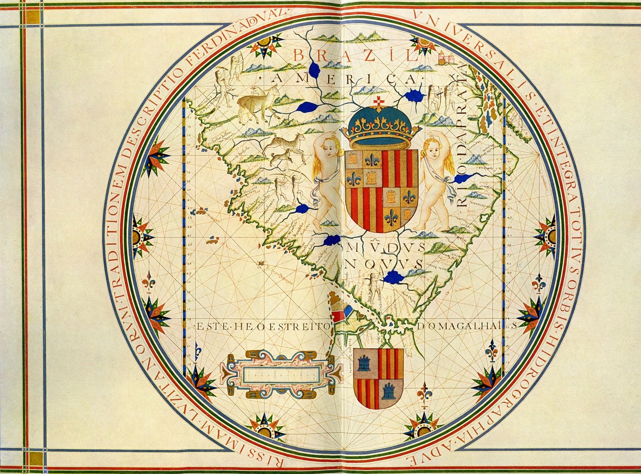 Carte de la pointe sud des Amériques - Fernao Vaz Dourado
