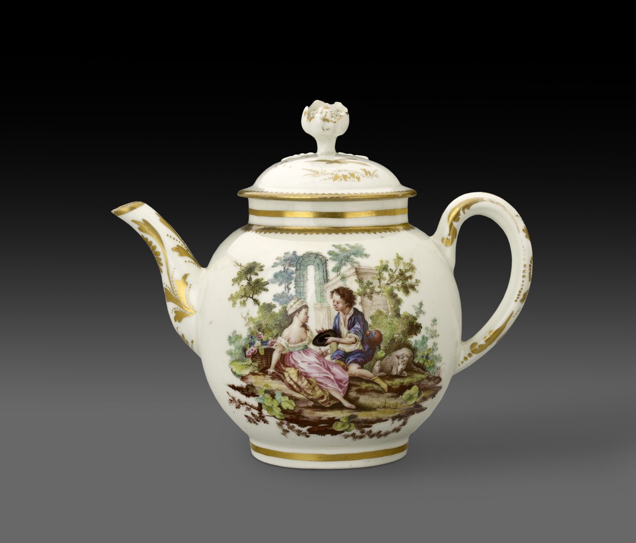Théière et couvercle, 1772, Worcester Porcelain Factory - Fidelle Duvivier