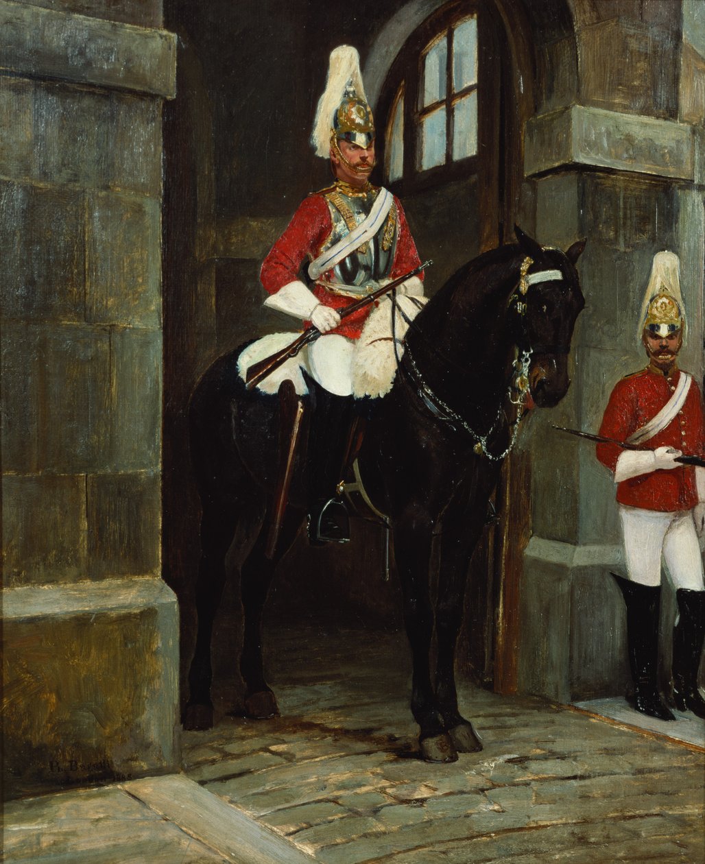 Gardes de la vie en service devant Whitehall, c. 1884-85 - Filippo Baratti
