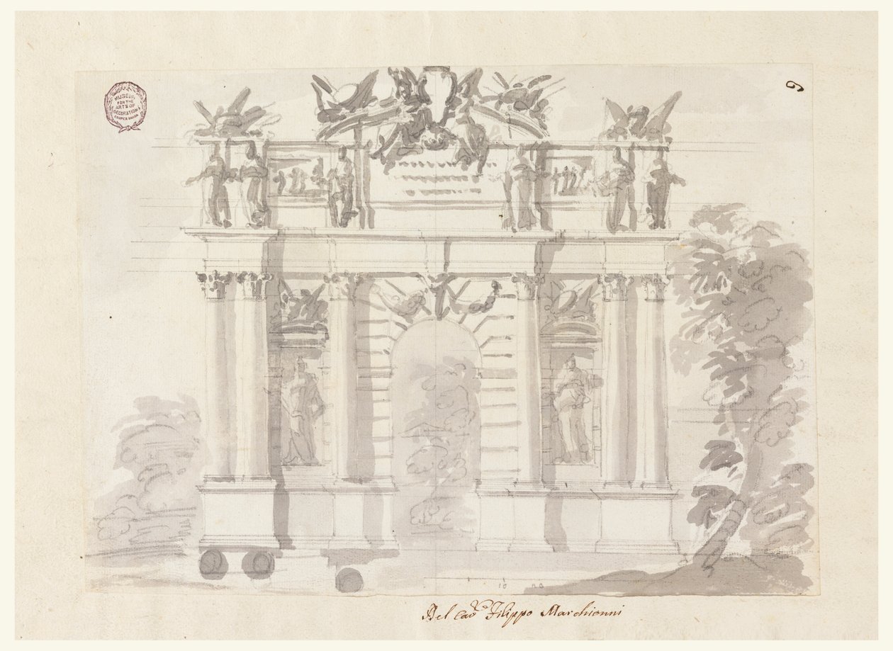 Porte dans un mur de jardin - Filippo Marchionni