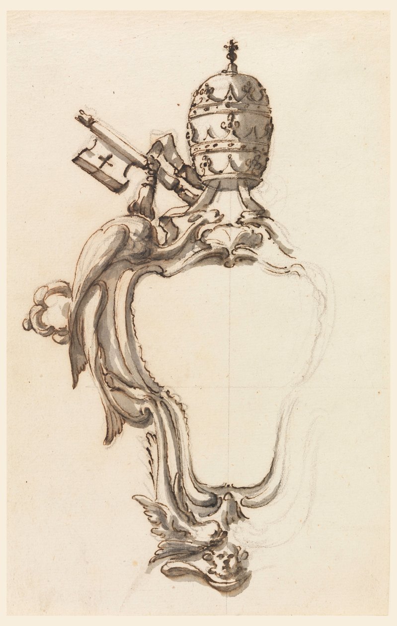 Dessin, écusson papal, 1740-70 - Filippo Marchionni