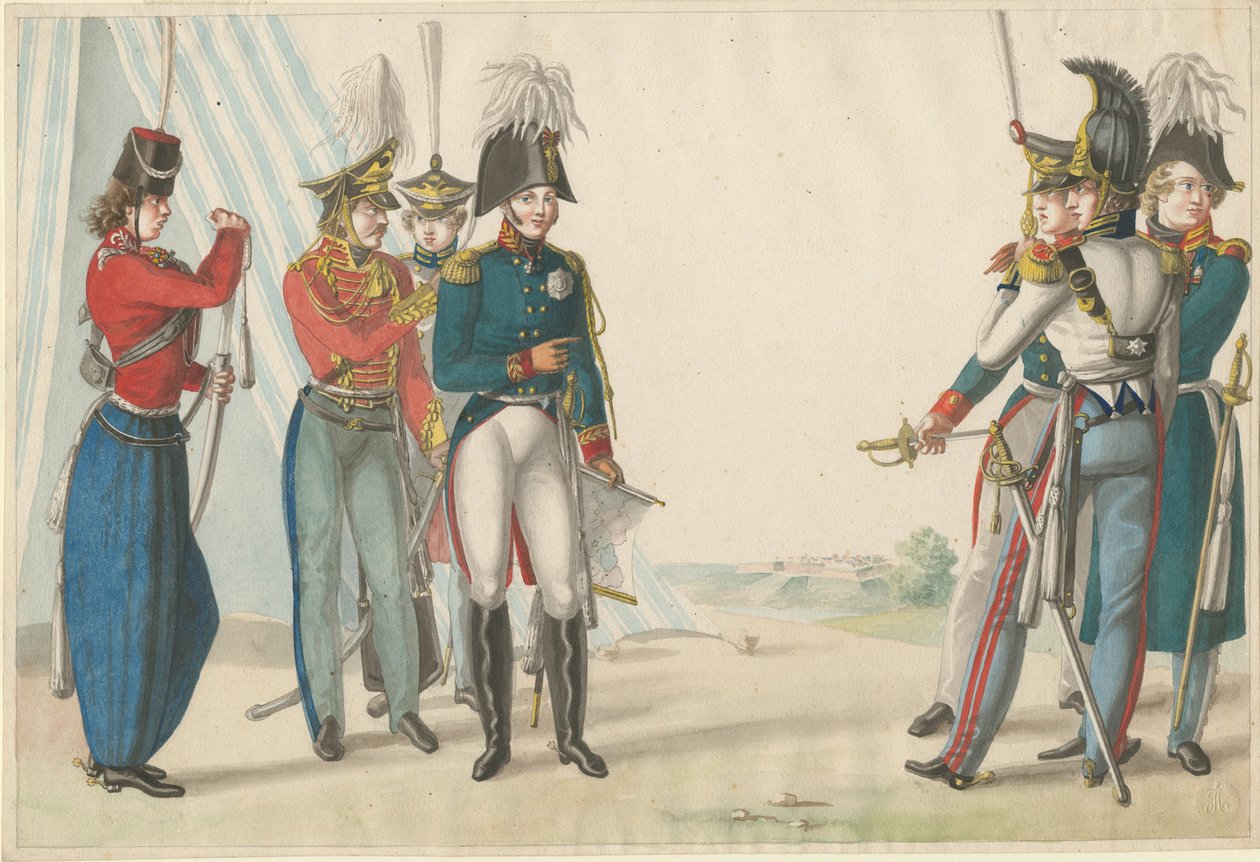 Tsar Alexandre Ier et officiers russes - Finert