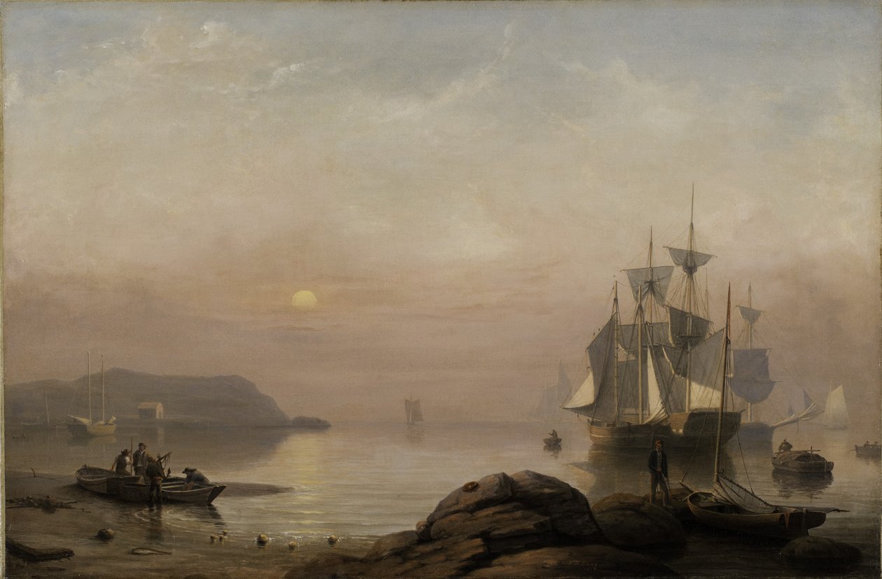 Lever de soleil à travers la brume - Fitz Henry Lane