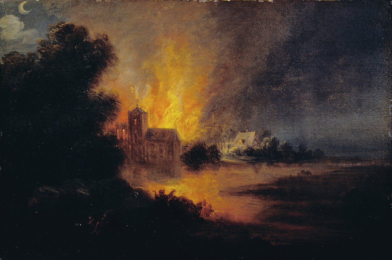 Un village en feu - Flemish or Dutch