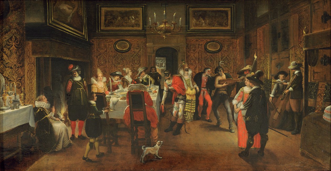 Invités masqués avec musiciens - Flemish School