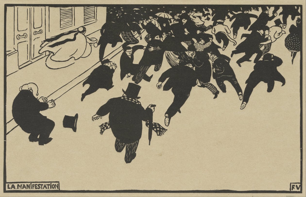 La manifestation - Felix Edouard Vallotton