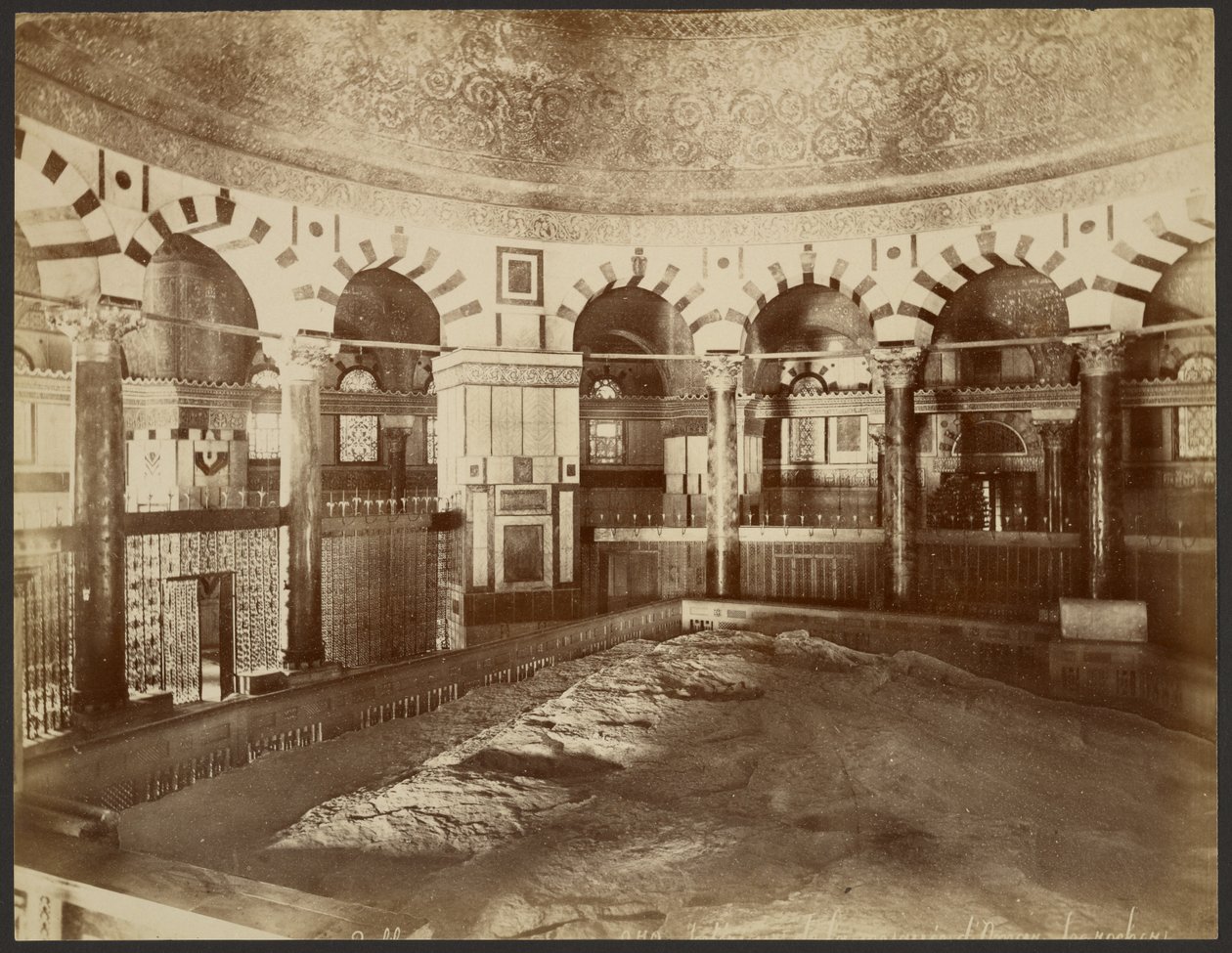 Intérieur, Dôme du Rocher, Jérusalem - Félix Bonfils