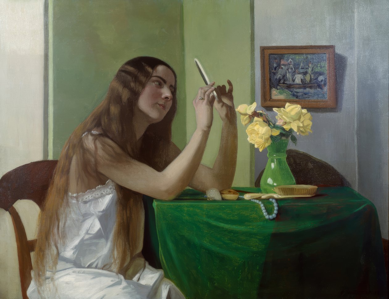 Jeune fille avec miroir - Félix Vallotton