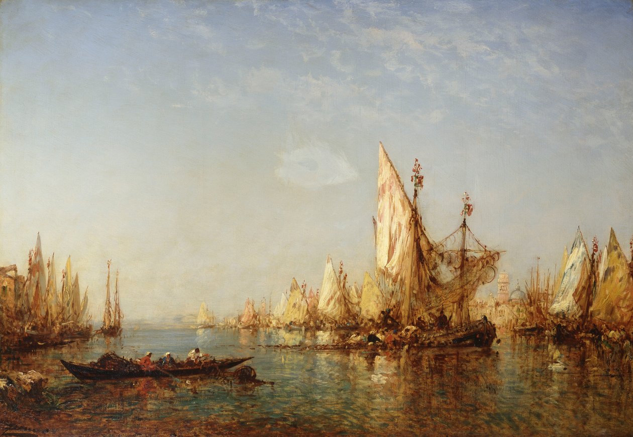 Navigation sur le Grand Canal, Venise - Félix Ziem