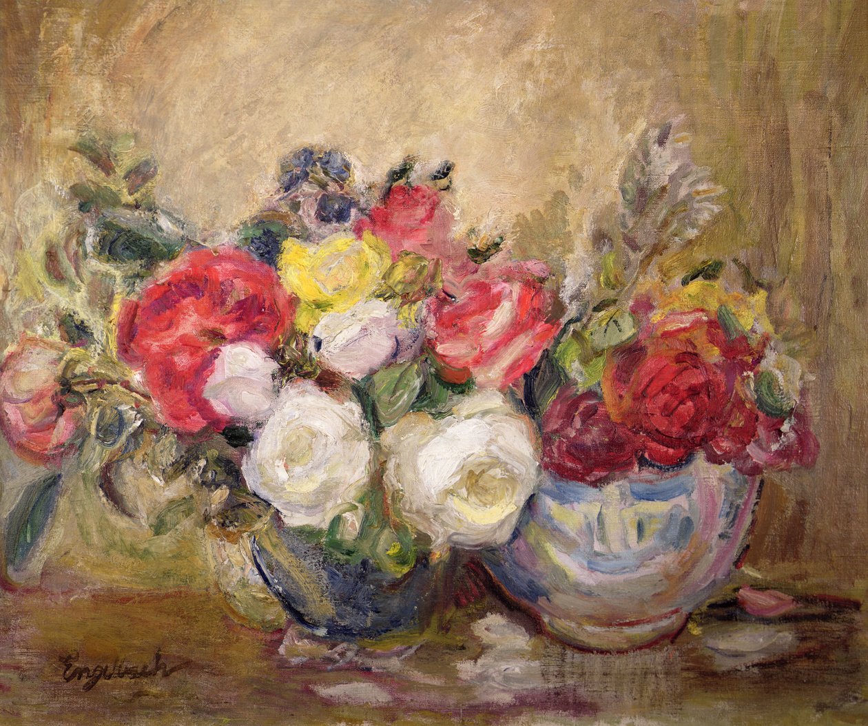Roses dans deux bols - Florence Ebgelbach