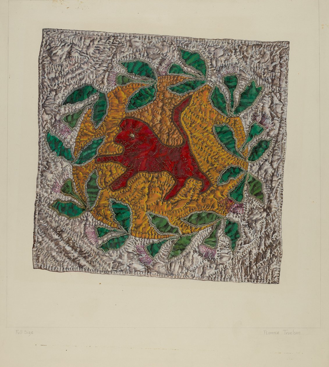 Bloc de courtepointe "Lion Rouge" - Florence Truelson