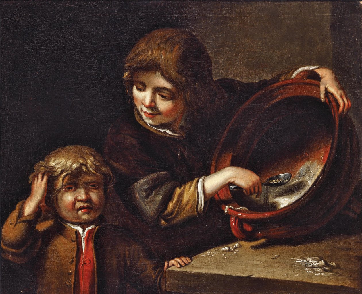 Deux enfants à table - Follower of Jan Miense Molenaer