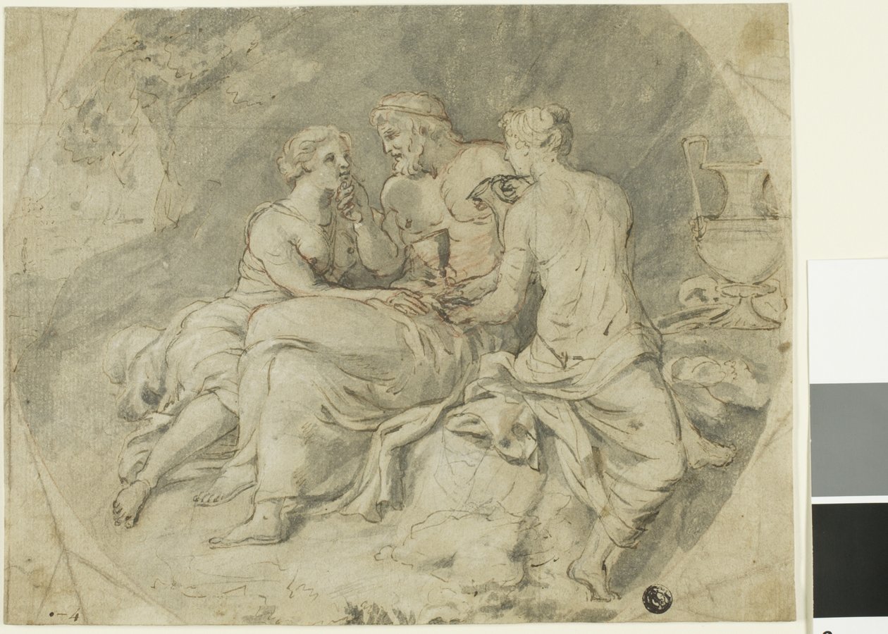 Loth et ses filles - Follower of Charles Le Brun