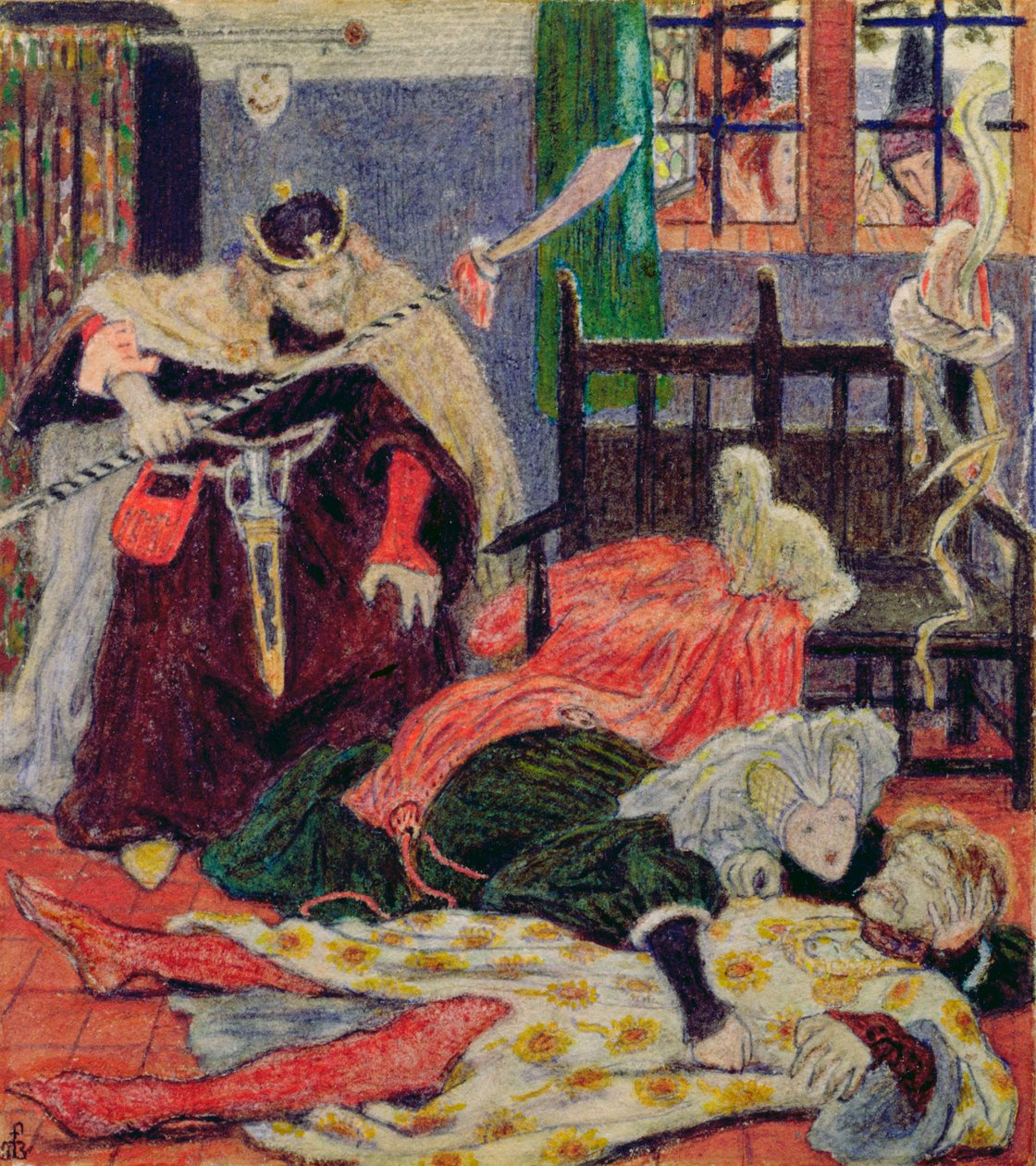 La mort de Sir Tristram, 1863 - Ford Madox Brown