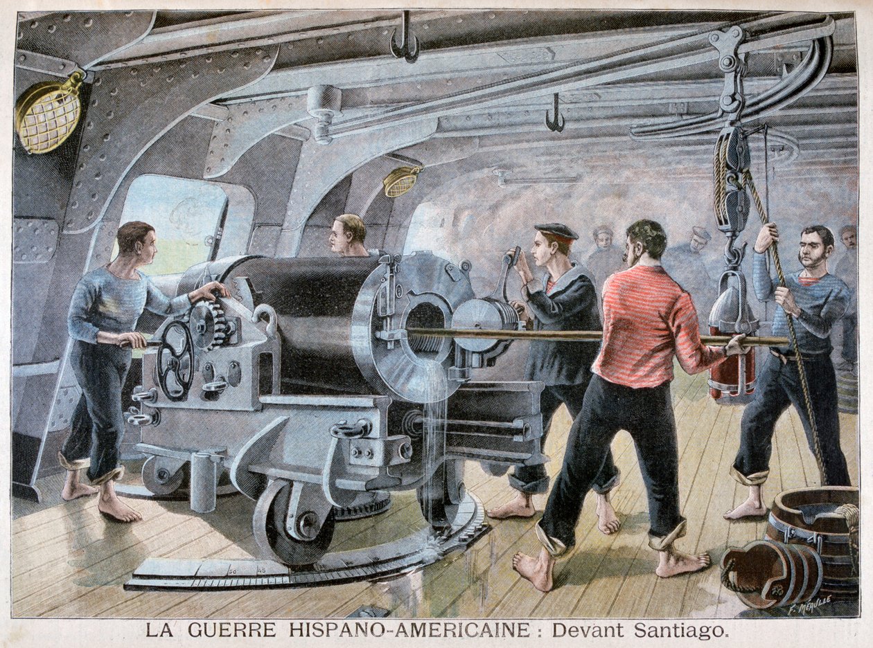 Bataille de Santiago, guerre hispano-américaine, 1898 - Fortuné Méaulle