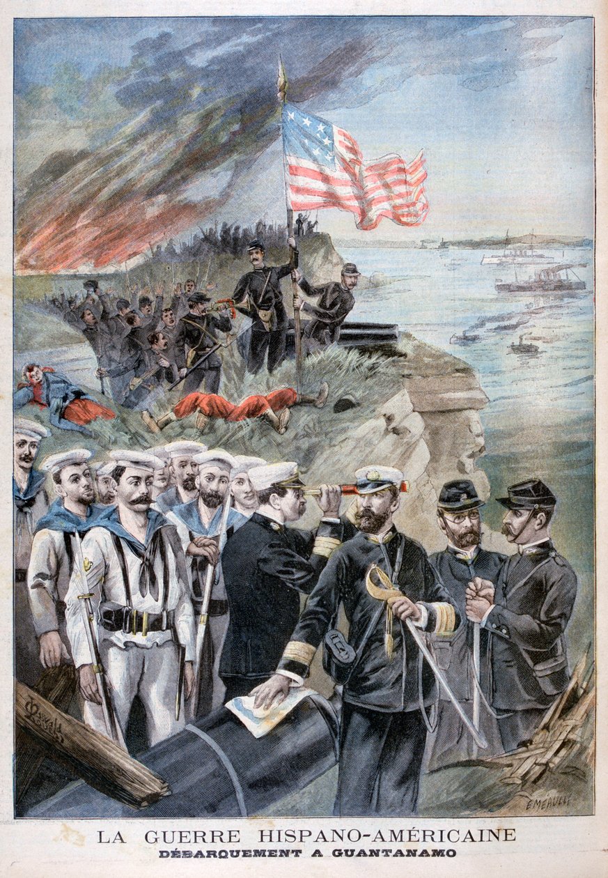 Débarquement des troupes à Guantanamo, Cuba, 1898 - Fortuné Méaulle