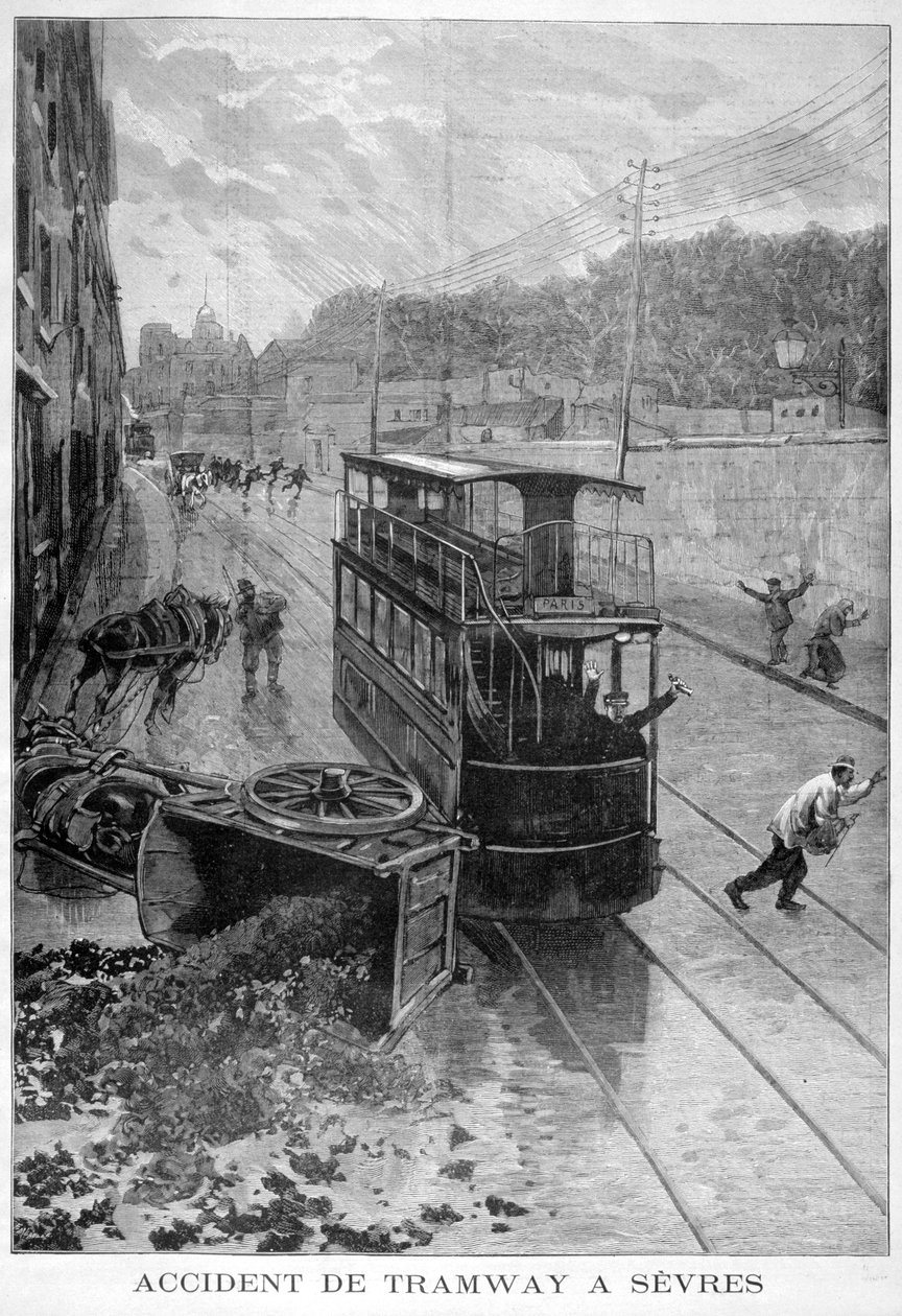 Accident de tramway, Sèvres, Paris, 1897 - Fortuné Méaulle