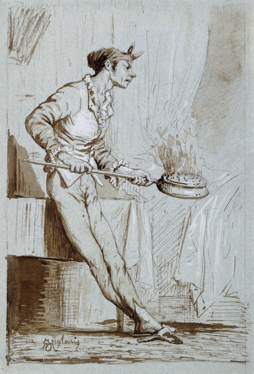 Servante avec un chauffe-lit - Fortuny y Carbó