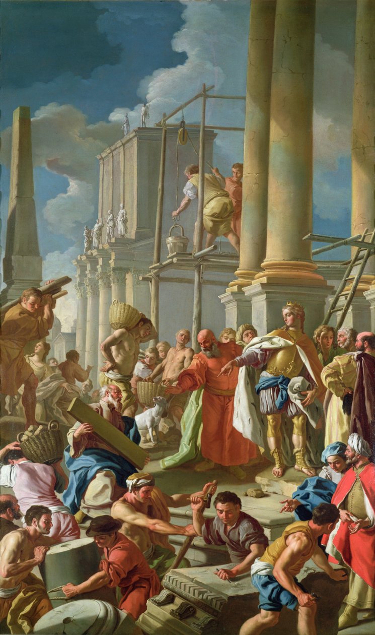Scène de construction classique - Francesco de Mura
