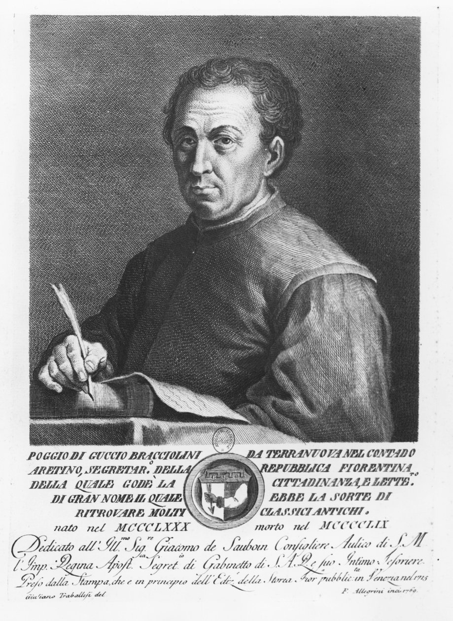 Portrait de Poggio Bracciolini, 1769 - Francesco Allegrini