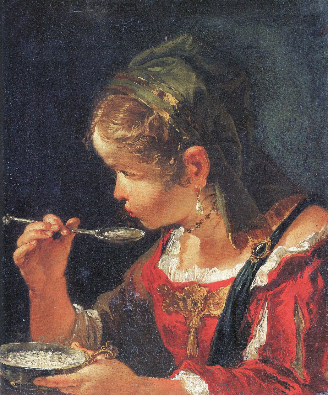 Petite fille mangeant sa bouillie - Francesco Fontebasso