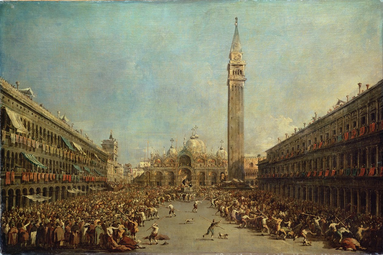 La distribution des deniers aux pauvres à San Marco, Venise - Francesco Guardi
