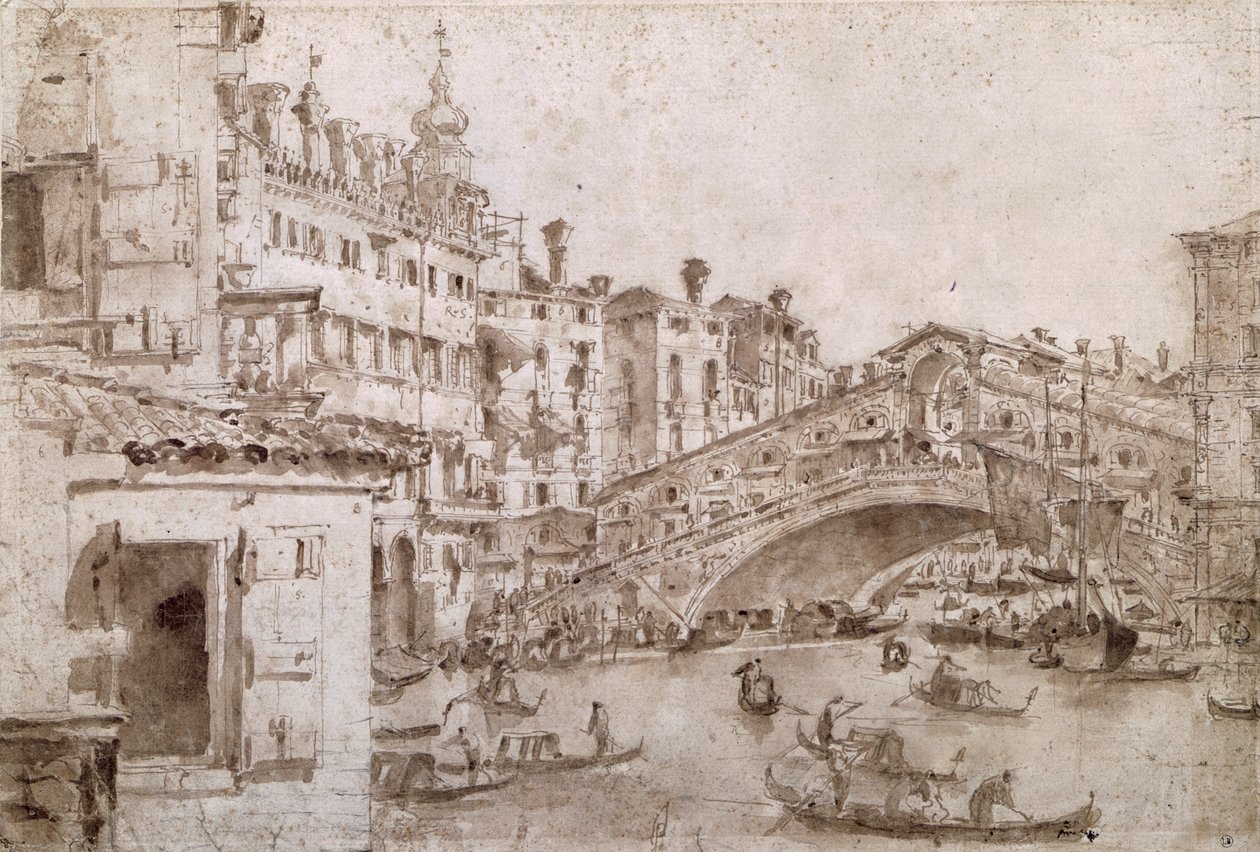 Le Pont du Rialto, Venise - Francesco Guardi