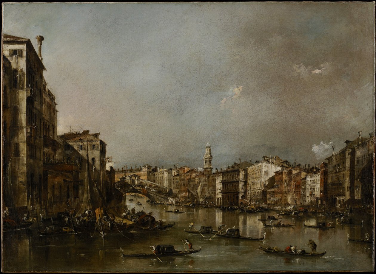 Vue du Grand Canal vers le Rialto, vers 1785 - Francesco Guardi