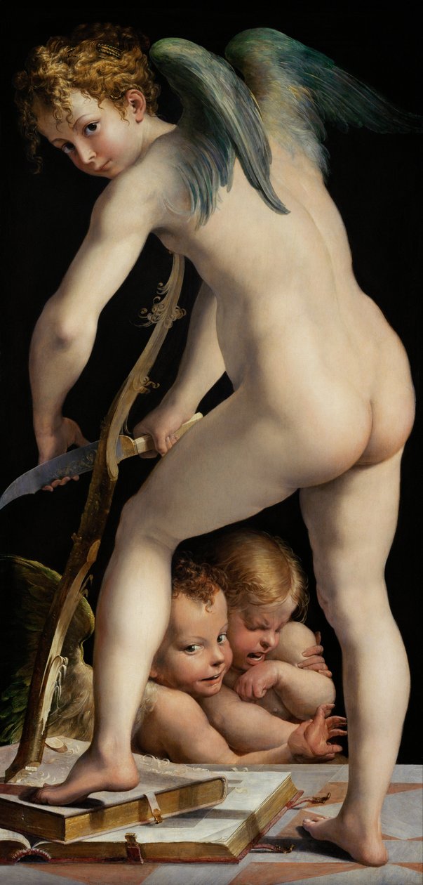 Amour sculptant un arc - Parmigianino