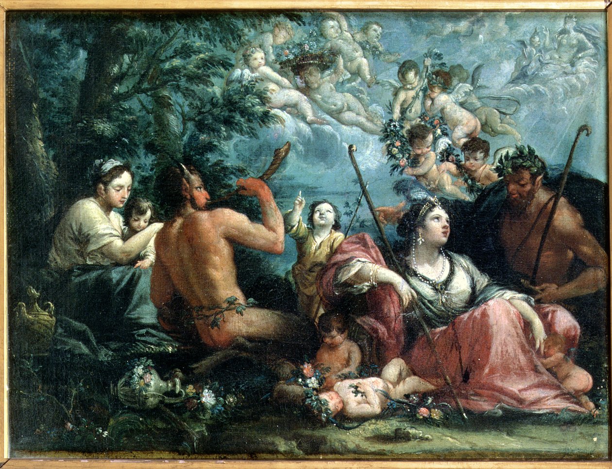 Nymphes, satyres et putti - Francesco Monti