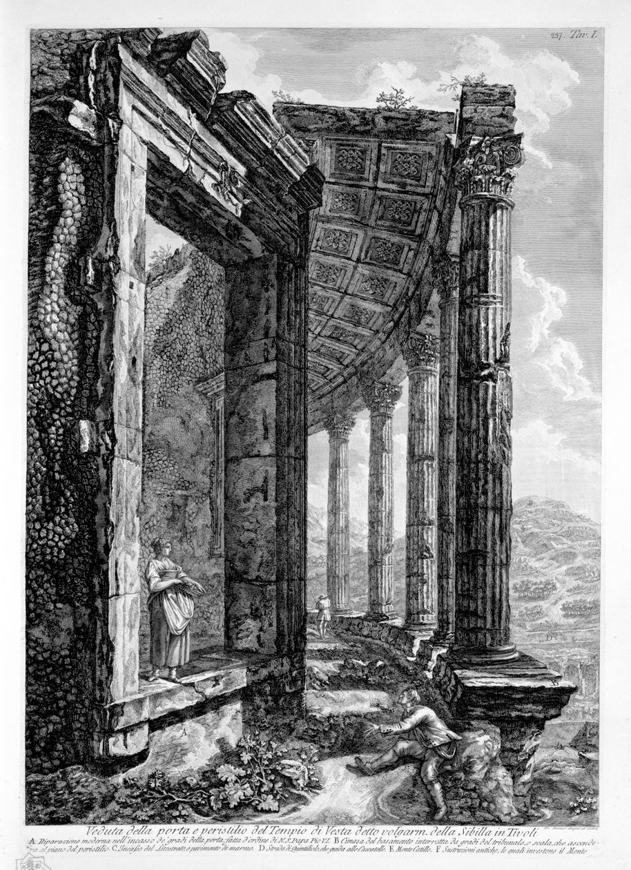 Veduta della porta e peristilio del Tempio di Vesta detto volgarmente della Sibilla à Tivoli - Francesco Piranesi