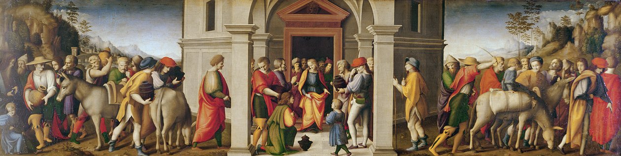Joseph reçoit ses frères - Francesco Ubertini, Il Bacchiacca