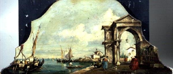 Capriccio vue du port vénitien - Francesco (after) Guardi