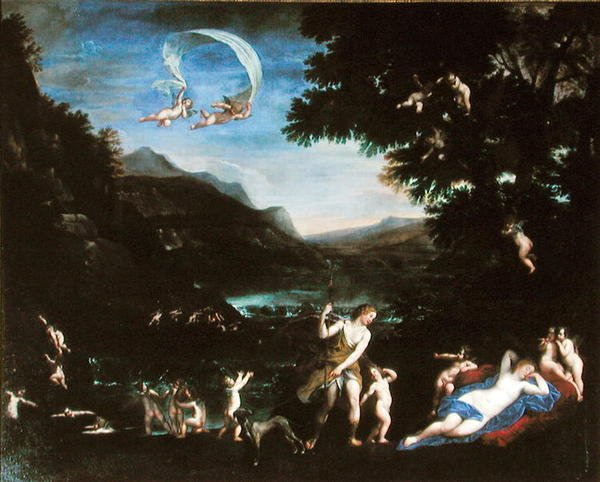 Adonis conduit à Vénus par des chérubins - Francesco Albani