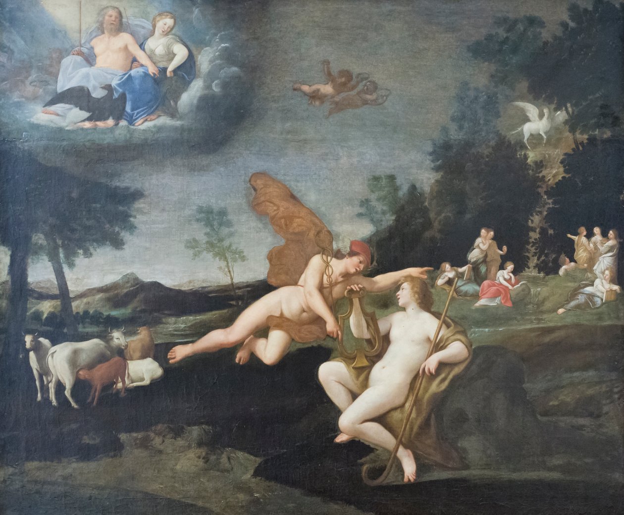 Jupiter envoie Mercure à Apollon - Francesco Albani