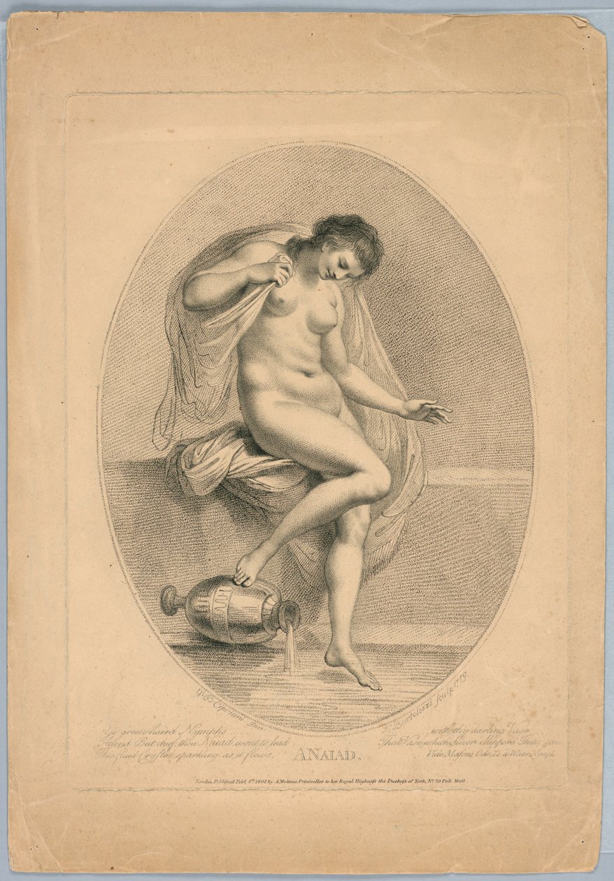 Une naïade (femme entrant dans un bain) - Francesco Bartolozzi