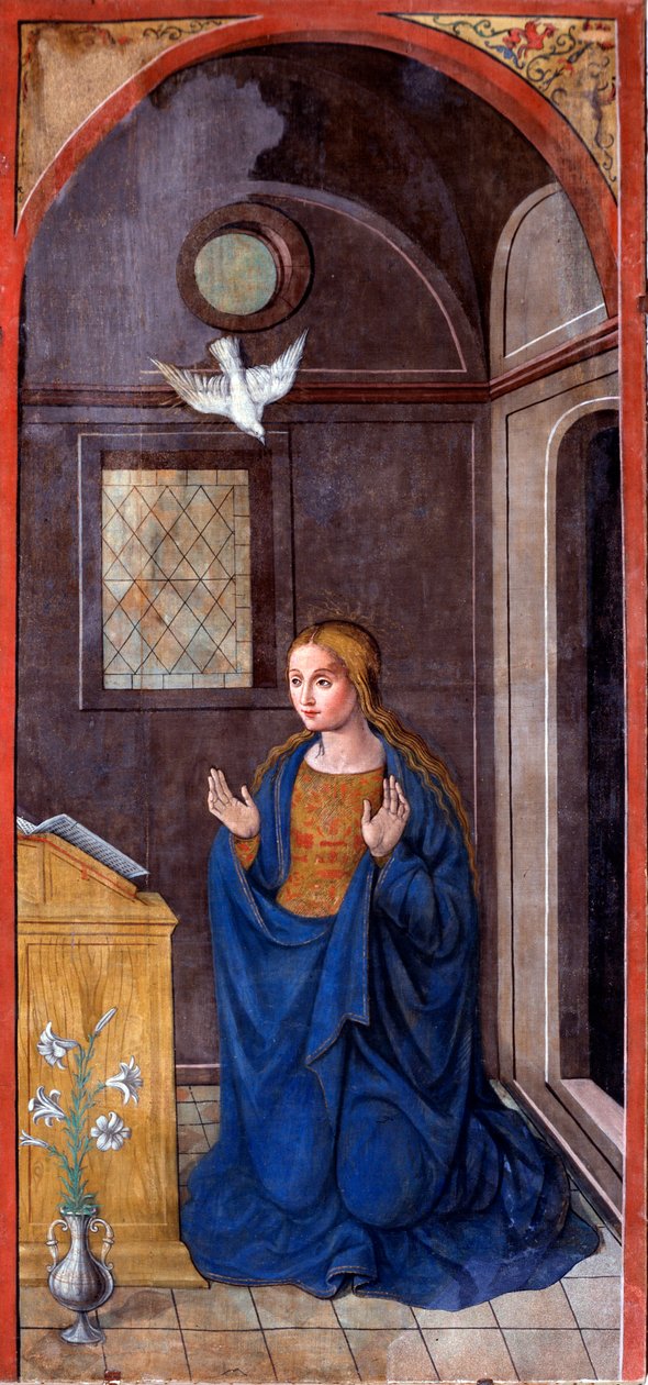 Annonciation : Marie (Peinture, vers 1549) - Francesco Brea