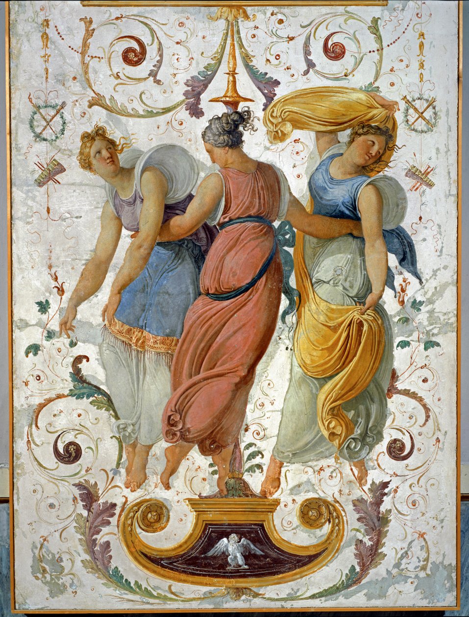 Fresque de trois danseuses ... (fresque) - Francesco Hayez