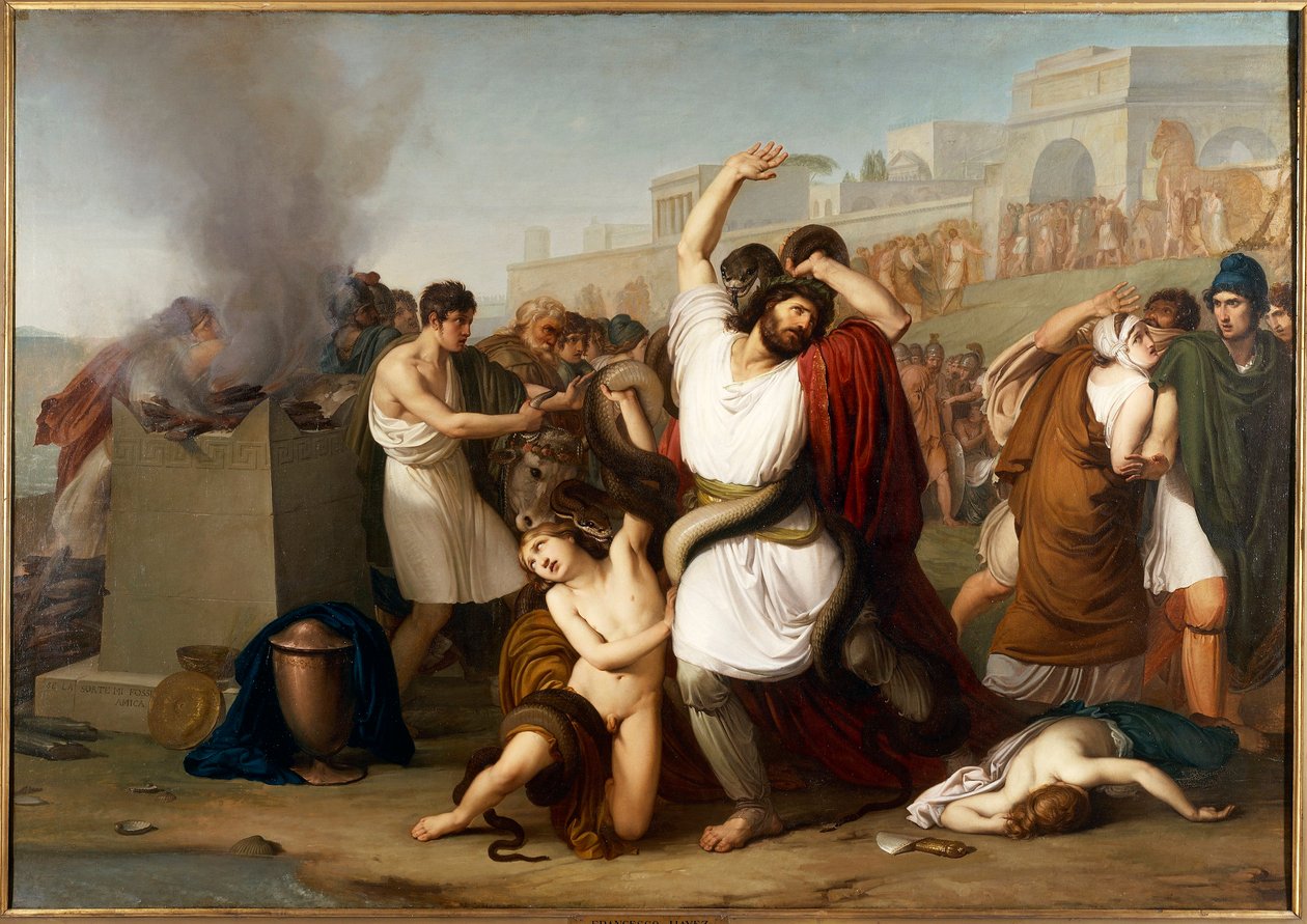 Peinture du prêtre troyen Laocoon à Milan - Francesco Hayez